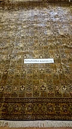 Великолепный шелковый ковер после химчистки